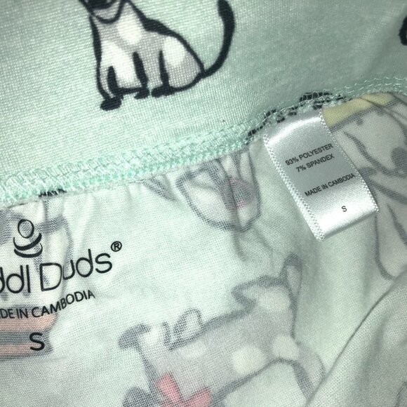 Cuddl Duds Pajama Pants Light Green with Dogs Small - Picture 9 of 10